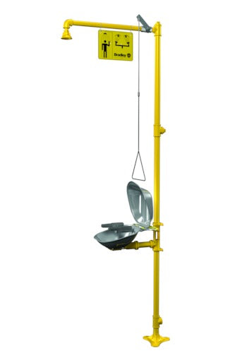 Bradley S19314DCBF Halo Emergency Eye Face Wash Safety Drench Shower, Combination Units