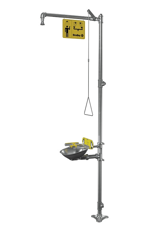 Bradley S19314FSS Safety Drench Shower Emergency Halo Eye Face Wash, Combination Units