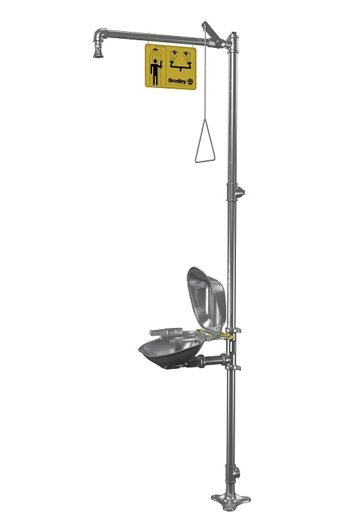 Bradley S19314SC Stainless Steel Eye-Face Wash, Bowl and Dust Cover, Combination Units