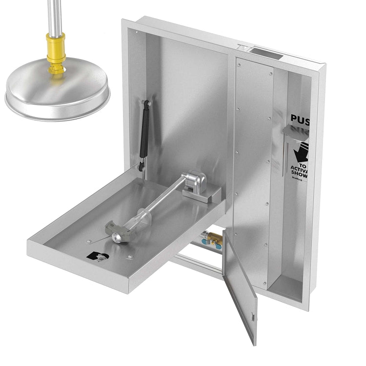 Bradley S19345HFBT Barrier Free Concealed Eyewash & Drench Shower, Combination Units