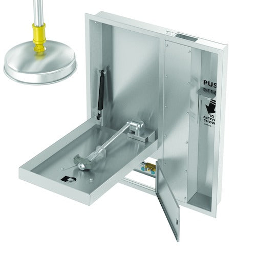 Bradley S19345HXB Barrier Free Concealed Eyewash & Drench Shower, Combination Units