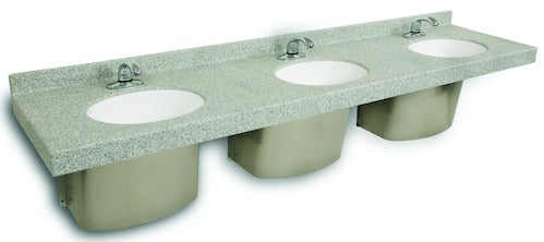 Bradley S45-2462 LD-3010 3 Station Moondust London Gray, Handwashing Stations