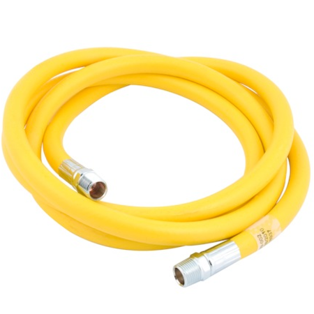 Bradley S89-002 8' Long Yellow Thermoplastic Drench Hose, Service Part