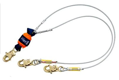 3M DBI SALA 3M DBI-SALA 1246067 EZ-Stop Leading Edge 100% Tie-Off Cable Shock Absorbing Lanyard, Orange, 6 ft. (1.8m), Energy-absorbing Lanyards