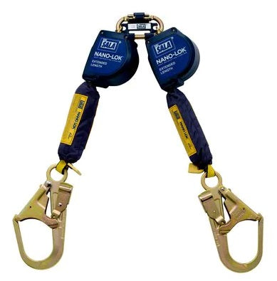 3M DBI SALA 3M DBI-SALA 3101627 Nano-Lok Extended Length Twin-Leg Quick Connect Self Retracting Lifeline - Web 9 ft. (2.74 m)