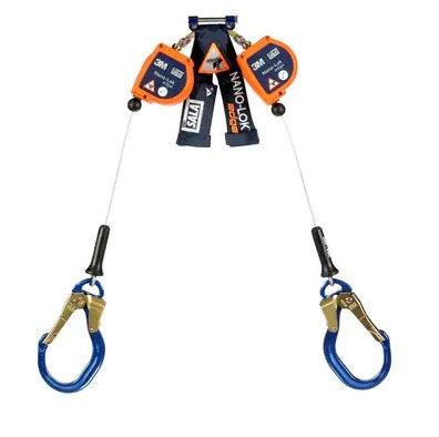 3M DBI SALA 3M DBI-SALA 3500231 Nano-Lok Edge Twin-Leg Quick Connect Self Retracting Lifeline, Cable 8 ft. (2.4m)