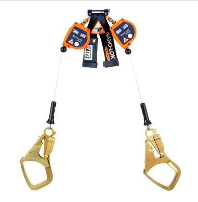 3M DBI SALA 3M DBI-SALA 3500271 Nano-Lok Edge Twin-Leg Personal Self-Retracting Lifeline Cable, 6 ft, Self Retracting Lifeline