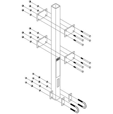 3M DBI SALA 3M DBI-SALA 6116027 Lad-Saf Bottom Bracket For Ladder Mast/Ladder Anchor Post Galvanized Steel, Ladder System Accessories