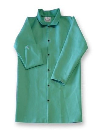 Chicago Protective Apparel 603-GW 50" Green FR Cotton Jacket - 11 oz.