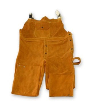 Chicago Protective Apparel 618-CL Domestic Split Leather Bib Overall