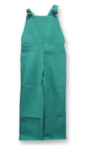 Chicago Protective Apparel 618-GW Green FR Cotton Bib Overall Heavier Weight