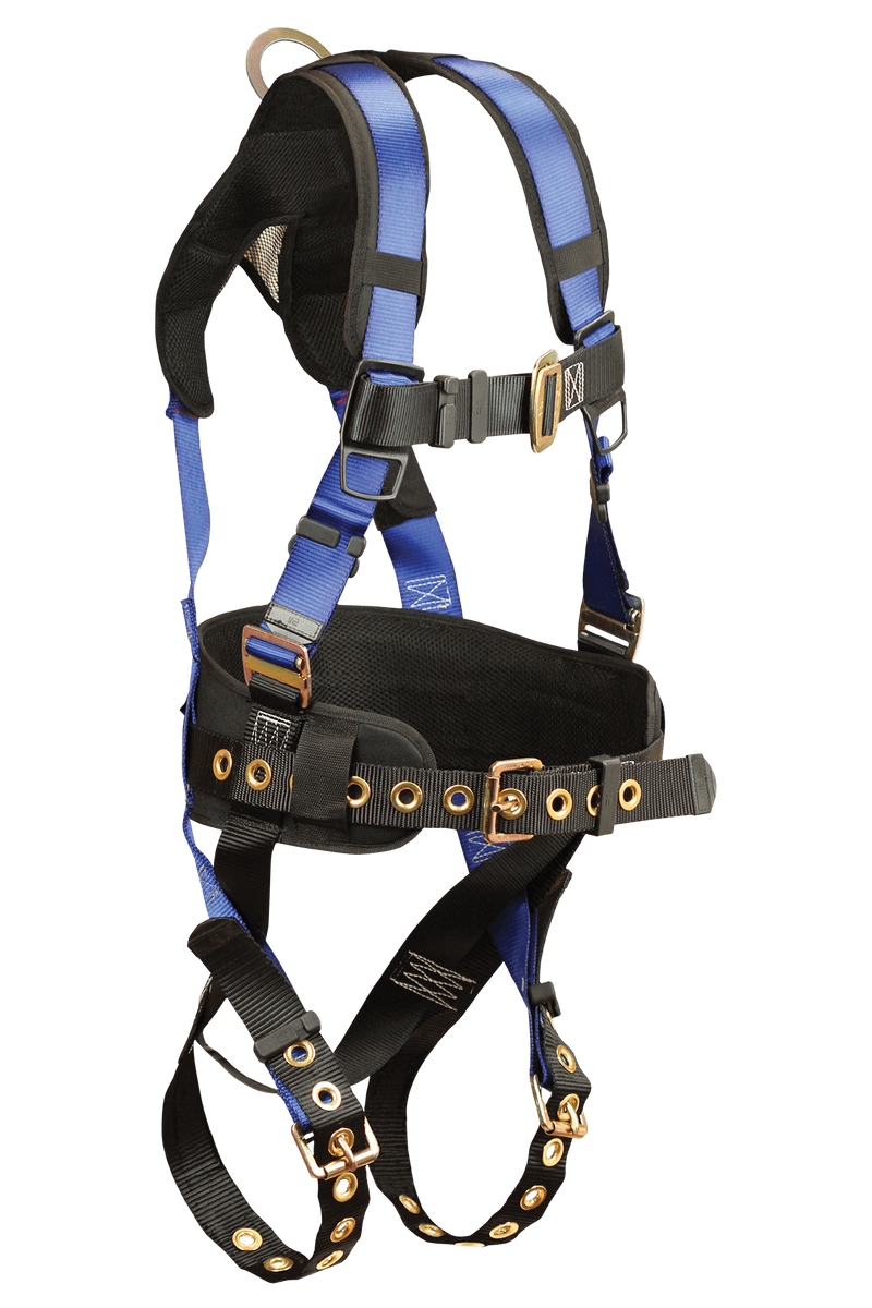 Falltech 7074BSM Contractor+ FBH 1D Construction Belted Small/Med TB Legs MB Chest, Full Body Harness
