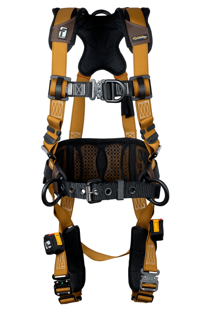 Falltech 7083BFDS Advanced ComforTech Gel Construction Belted, Climbing Harness, Full Body Harness