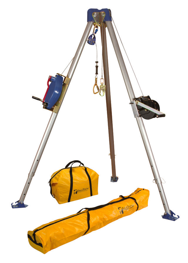 Falltech 7504 Tripod Kit w/60' Winch/3-Way, Confined Space Tripod System