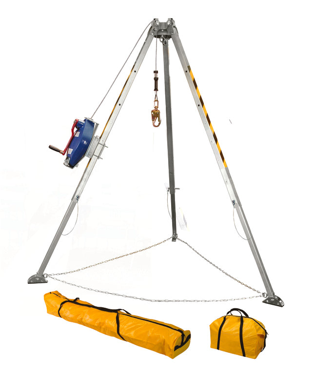 FallTech 7508 Adjustable 8 Aluminum Tripod Kit with 3-way SRL, Confined Space Tripod System