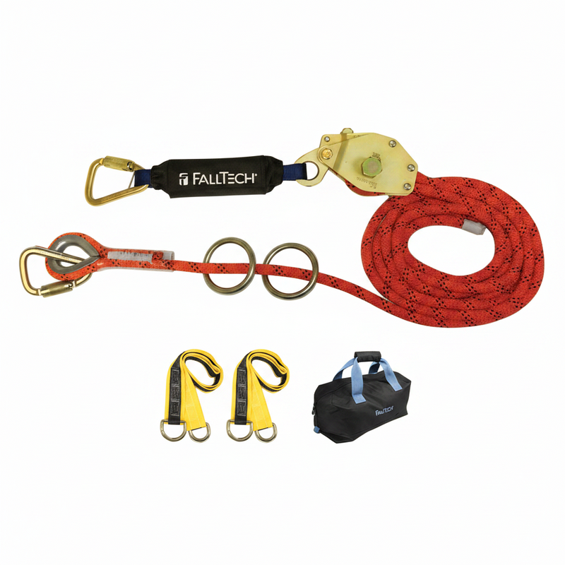 Falltech 771002K 2-Person 100' Kernmantle Rope HLL with Energy Absorber, Horizontal Lifelines