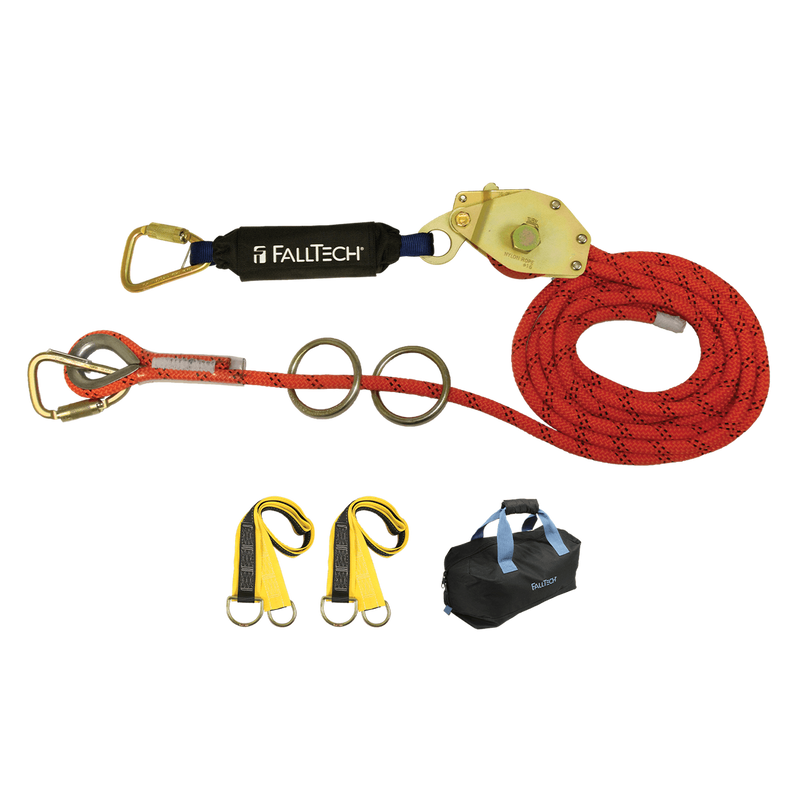 Falltech 77302K 30' Temp HLL Kit 2-person Kernmantle w/Energy Absorber, Horizontal Lifelines