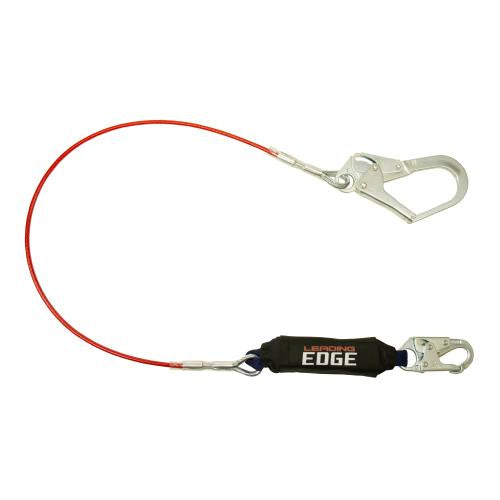 Falltech 8354LE3 Single Leg Lanyard with Snap and Rebar Hook 6', Energy Absorbing Lanyard