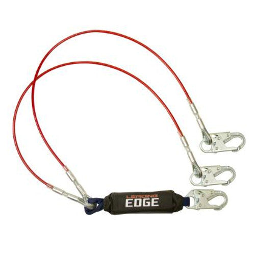 Falltech 8354LEY Y-Leg Lanyard with Steel Snap Hooks 6', Energy Absorbing Lanyard