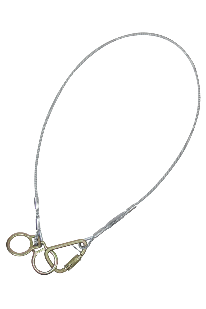 Falltech 84202D Carabiner Sling Anchor; 2 O-rings and Carabiner; 1/4" Galvanized Cable, Anchorage Connectors