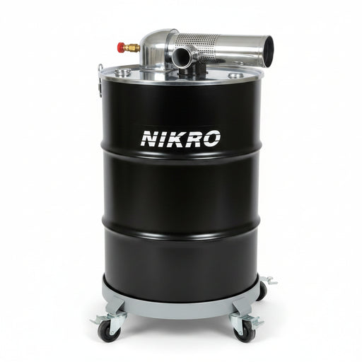 Nikro Industries Inc. NIKRO AHD55225 AHD 55225 55 Gallon Painted Steel Pneumatic Compressed Air Powered HEPA Vacuum, HEPA Filtered Vacuums