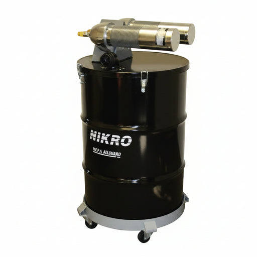 Nikro Industries Inc. NIKRO AHD55TWN AHD 55TWN 55 Gallon Painted Steel Pneumatic Compressed Air Powered HEPA Vacuum, HEPA Filtered Vacuums