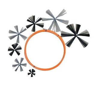 Nikro Industries Inc. Nikro 862533 - 33ft Orange Jacket Brush Cable System w/7 Brushes, Brush Systems