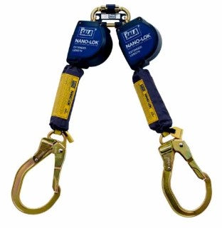 3M DBI SALA 3M DBI-SALA 3101626 Nano-Lok Extended Length Twin-Leg Quick Connect Self Retracting Lifeline - Web, Blue, 9 ft. (2.74 m)